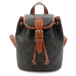 Céline Sac à dos Celine Triomphe Mini Folco Marron