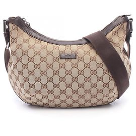 Borsa a Spalla Gucci GG Canvas Marrone Beige