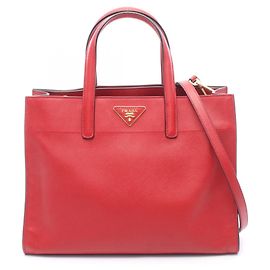Sac à main 2-Way Prada Saffiano Soft Rouge