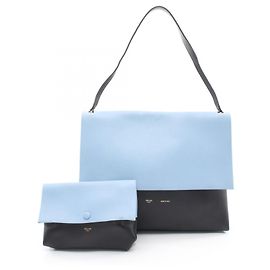Céline Celine All Soft Shoulder Bag/Handbag Black Blue