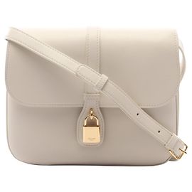 Céline Bolsa de ombro em couro Tabou Medium Celine Branco