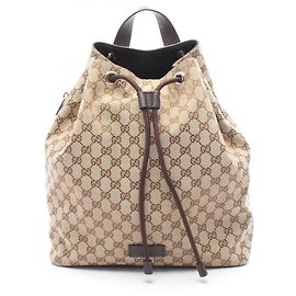 Gucci GG Canvas Backpack/Handbag Brown Beige
