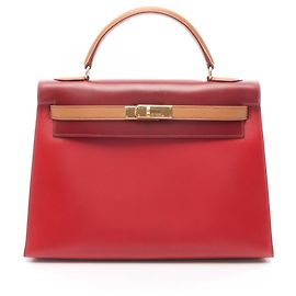 Hermès Borsa 2 Way Hermes Kelly 32 Tricolor Marrone Rosso Bordò