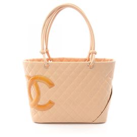 Sac cabas large Chanel Cambon Line Beige Jaune