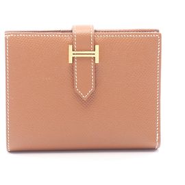 Hermès Hermes Bearn Compact Gold Bi-fold Wallet Brown