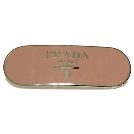 Barrette en émail rose Prada Rose