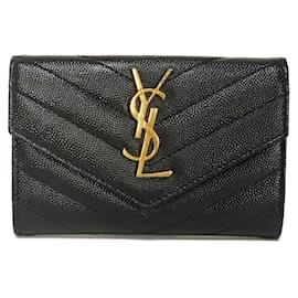 Portefeuille deux volets Yves Saint Laurent Noir
