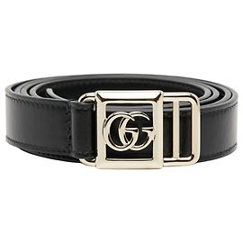 Cinto Slim com Fivela Double G Gucci Preto