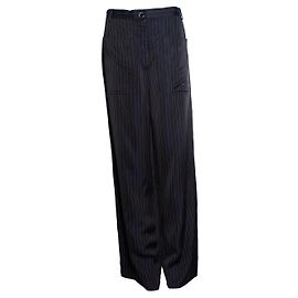 Dries van noten, pantalone a gamba larga a righe lucido Multicolore