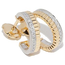 Orecchini a cerchio Quatre Radiant di Boucheron D'oro Metallico