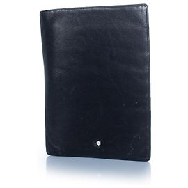 Montblanc, leather wallet with pen Black