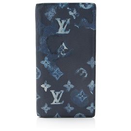Portafoglio Louis Vuitton Limited Edition Monogram Watercolor Brazza Blu