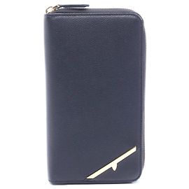 Fendi Leather Bugs Eye Round Wallet Black