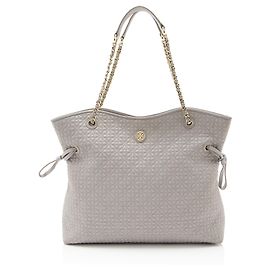 Bolsa Tote Bryant Slouchy em couro acolchoado Tory Burch Cinza