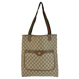 Borsa a tracolla tote Gucci GG Supreme Canvas Marrone