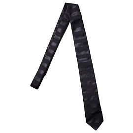 Saint Laurent, corbata estructurada a rayas negras Negro