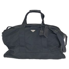 Prada Tessuto Saffiano 2way Nylon Leather Bag Black