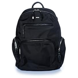 Hugo Boss BOSS, backpack with leather details Black