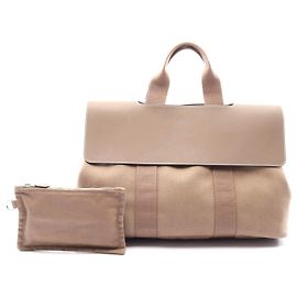Hermès Borsa in pelle Hermes Valparaiso MM Beige Marrone Beige