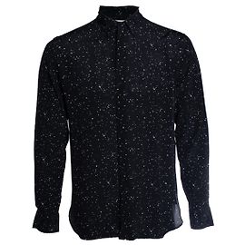Saint Laurent, Hemd mit Farbspritzern Schwarz