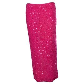 Rotate, pink sequinned skirt with back slit Pink