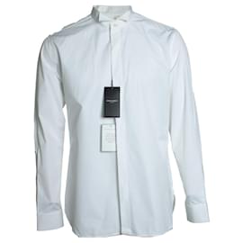 Saint Laurent, Camicia bianca basic con girocollo Bianco
