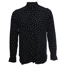 Saint Laurent, Camicia nera con stampa della torre Eiffel Nero