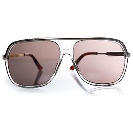 Gucci, aviator trasparente e oro D'oro Metallico