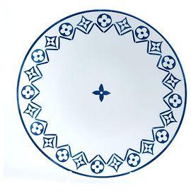 Louis Vuitton Monogram Flower Porcelain Dinner Plate Blue 27cm White Blue