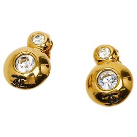 Boucles d'oreilles puces Chanel Coco Mark plaquées or Doré