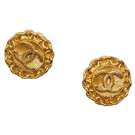 Orecchini a clip Vintage Chanel Coco Mark D'oro