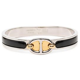 Hermès Pulsera Hermes Mini Click Chaine d'Ancre Negro