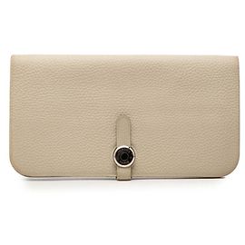 Hermès Hermes Dogon Long Wallet in Ivory Cream
