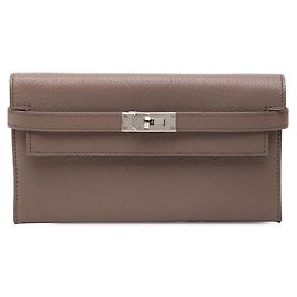 Hermès Hermes Kelly Long Wallet in Gray Brown