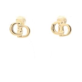 Christian Dior Gold Plated CD Logo Ohrringe Golden