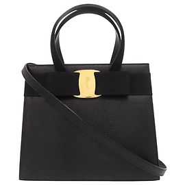 Salvatore Ferragamo Vara Ribbon Handbag Black