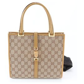 Sac cabas Jackie en toile GG Gucci Marron