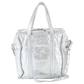 Balenciaga Bazaar Shopper Ledertasche Silber