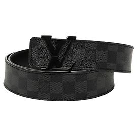 Cintura Initial Louis Vuitton Damier Graphite Marrone Nero