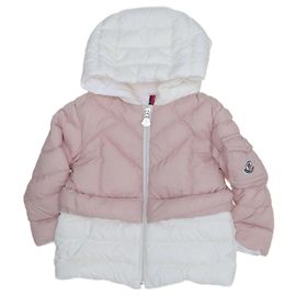 Moncler Giacca Piumino Bambina Rosa Bianco