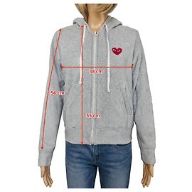 Comme Des Garcons Comme des Garçons Play Sudadera con Capucha Gris Roja Gris