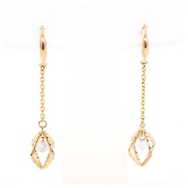 Autre Marque Boucles d'oreilles pendantes en or rose 18K avec diamant Doré