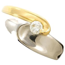Autre Marque PT900 Platinum and 18K Yellow Gold Diamond Band Ring Golden Other