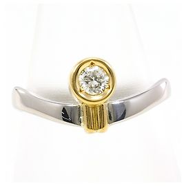 Autre Marque Diamantring in Platin und Gelbgold Golden Andere