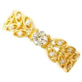 Autre Marque 18K Gelbgold-Ring mit Diamant Golden