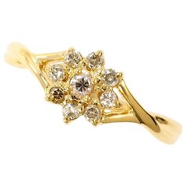 Autre Marque 18K Gelbgold-Ring mit Diamant Golden