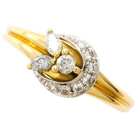 Autre Marque Platin- und Gelbgold-Ring mit Diamant Golden Andere