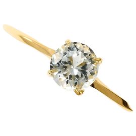 Autre Marque 18K Gelbgold-Ring mit blauem Topas Blau Golden