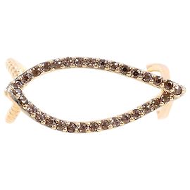 Autre Marque 18K Roségold-Ring mit braunem Zirkonia Braun Golden