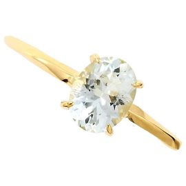 Autre Marque 18K Gelbgold-Ring mit Aquamarin Golden